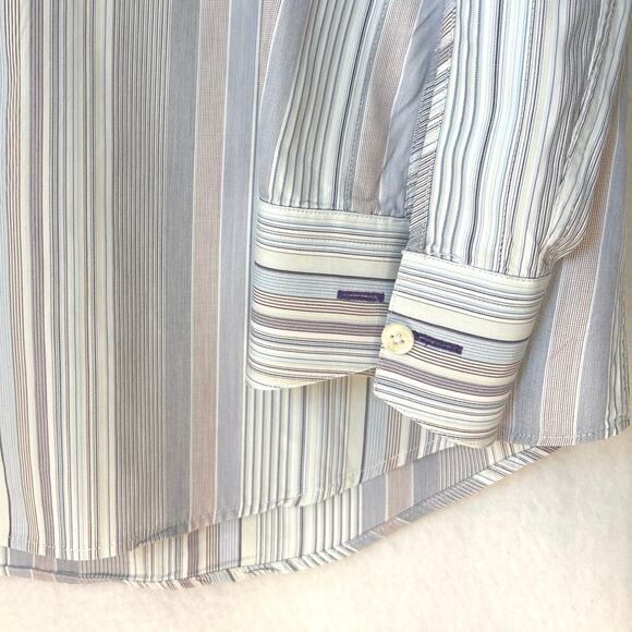 Paul Smith London Men’s Dress Shirt Size 17/43 Blue Striped Made in Italy - Picture 2 of 9